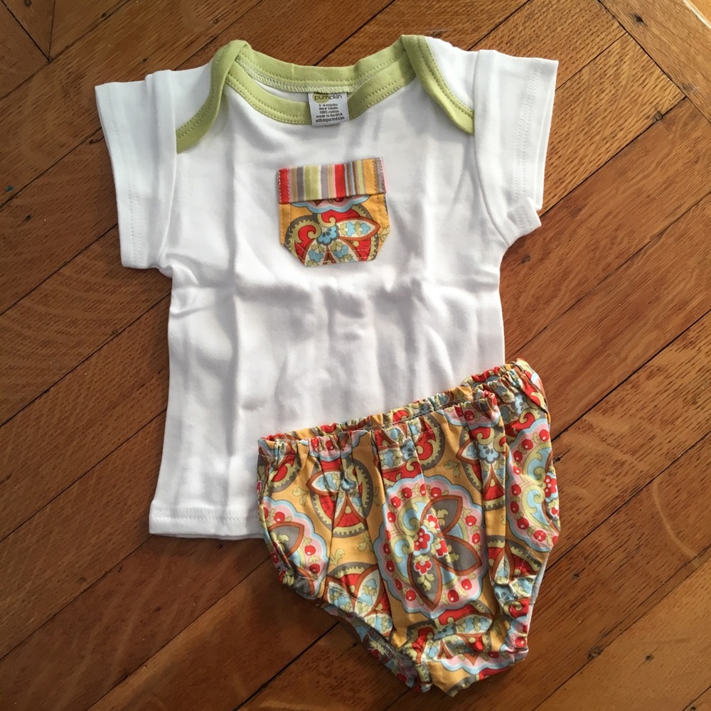 Adorable T-shirt, diaper cover & gift bag. NWT
